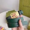 Replica Gucci Gold Buckle Belt Red And Green