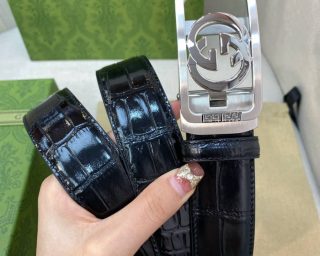 Replica Gucci Leather Belt With Web