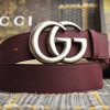 Replica Gucci Leather Belt With Double G Buckle