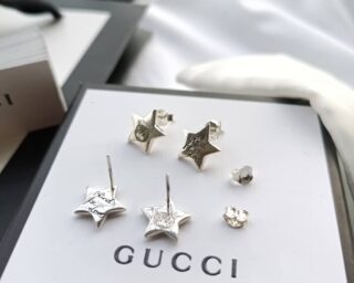 Replica Gucci White Gold Earrings